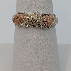 Black Hills Gold And Silver Leaf Ring